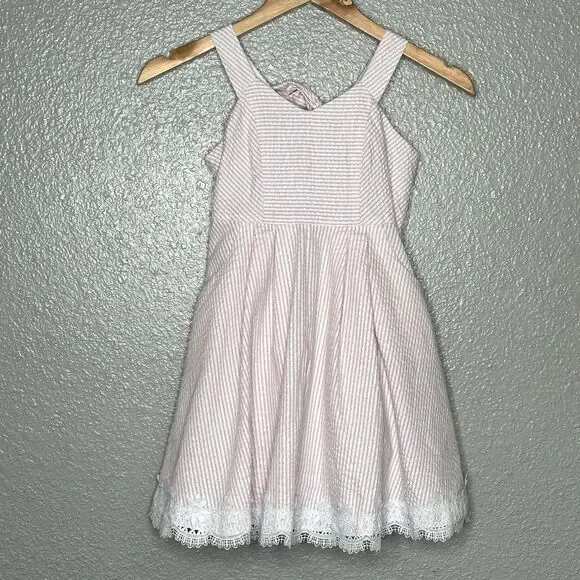 Rare editions Easter Spring Dress Pink White Size 7 - Picture 5 of 11